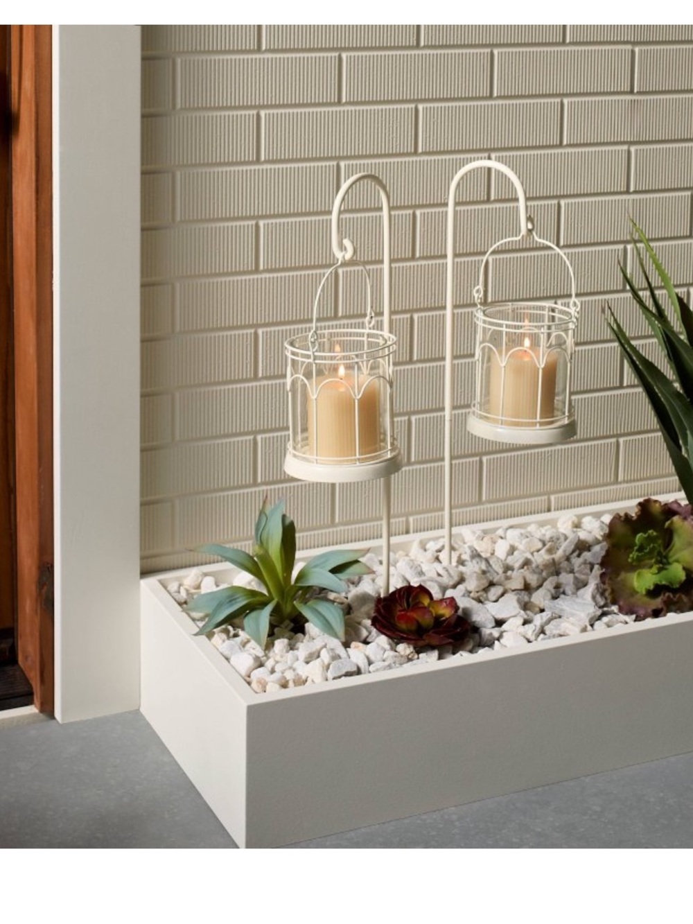 Hearth & Hand Outdoor Stake Candle Lanterns Powder Coated Finish •2 ct•
